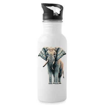 Blue Elephant - Water bottle with straw - white - Right