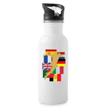 Coupe de football des équipes nationales - Gourde avec paille intégrée - blanc - Droite