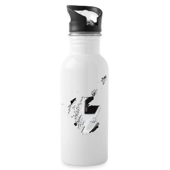 Scotland map frames real football - Water bottle with straw - white - Right
