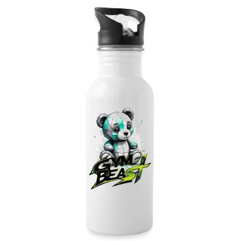 teddy gym beast - Trinkflasche mit integriertem Trinkhalm - Weiß - Rechts