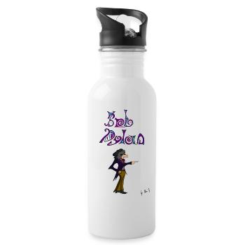 Bob Dylan cartoon - Water bottle with straw - white - Right