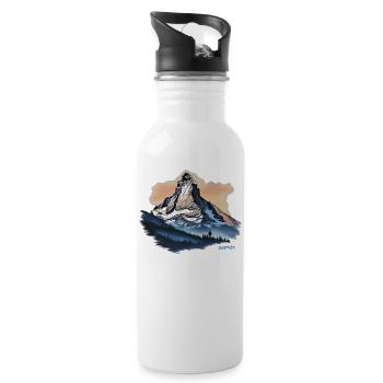 Boutique en ligne de souvenirs du Cervin - Gourde avec paille intégrée - blanc - Droite