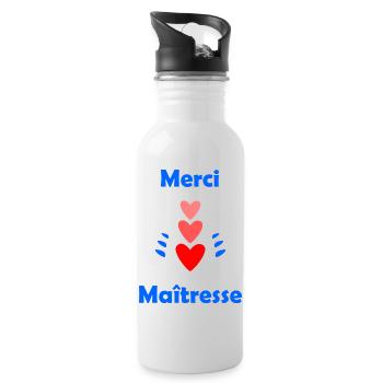MISTRESS. THANK YOU. THANK YOU MISTRESS - Water bottle with straw - white - Right