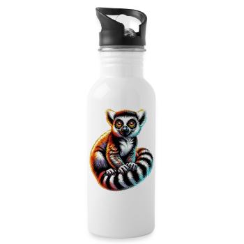 Lemur - Trinkflasche mit integriertem Trinkhalm - Weiß - Rechts