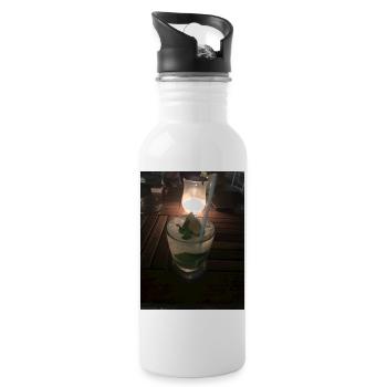 IMG 1279 - Trinkflasche mit integriertem Trinkhalm - Weiß - Rechts