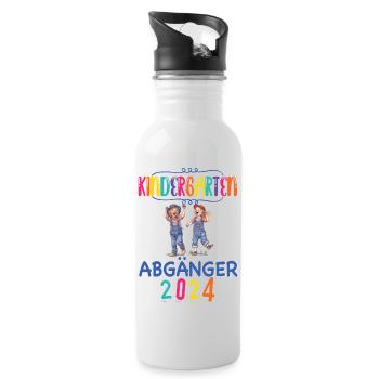 Kindergarten Abgänger 2024 Abschied Kita Hort Kiga - Trinkflasche mit integriertem Trinkhalm - Weiß - Rechts