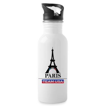 Equipe de Paris Jeux Sportifs des Etats-Unis Athlète Sportif Symbole - Gourde avec paille intégrée - blanc - Droite