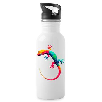 Gecko - Gourde avec paille intégrée - blanc - Droite