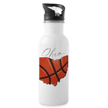 Ohio (United States) | real basketball | Map Script - Water bottle with straw - white - Right