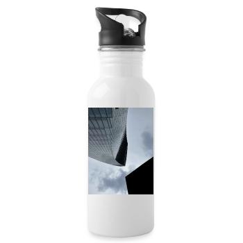 Skyscraper - Trinkflasche mit integriertem Trinkhalm - Weiß - Rechts