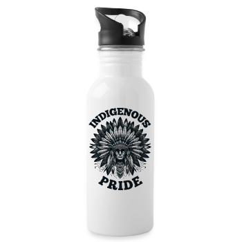 American Indian Indigenous Pride - Water bottle with straw - white - Right