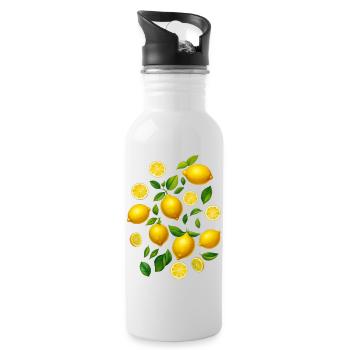 Lemons - Water bottle with straw - white - Right