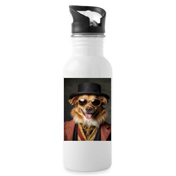 Golden Dog Costume Aristocrat Bezel Collar - Water bottle with straw - white - Right