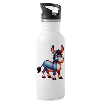 Esel-Maultier - Trinkflasche mit integriertem Trinkhalm - Weiß - Rechts