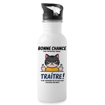 Bonne Chance Traître - Gourde avec paille intégrée - blanc - Droite