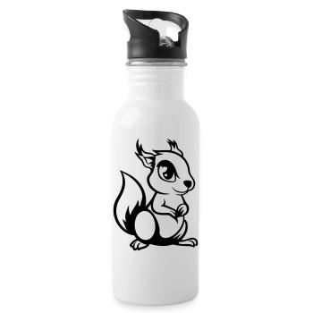 Squirrel Comic - Water bottle with straw - white - Right