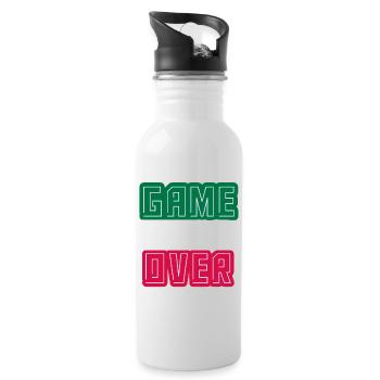 Game Over, Completion Level Unlocked - Water bottle with straw - white - Right