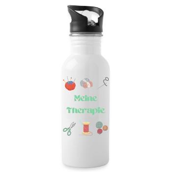 My therapy: crochet & sewing - Water bottle with straw - white - Right