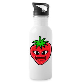 Strawberry Strawberries Jam Cook Chefs Fruit - Water bottle with straw - white - Right