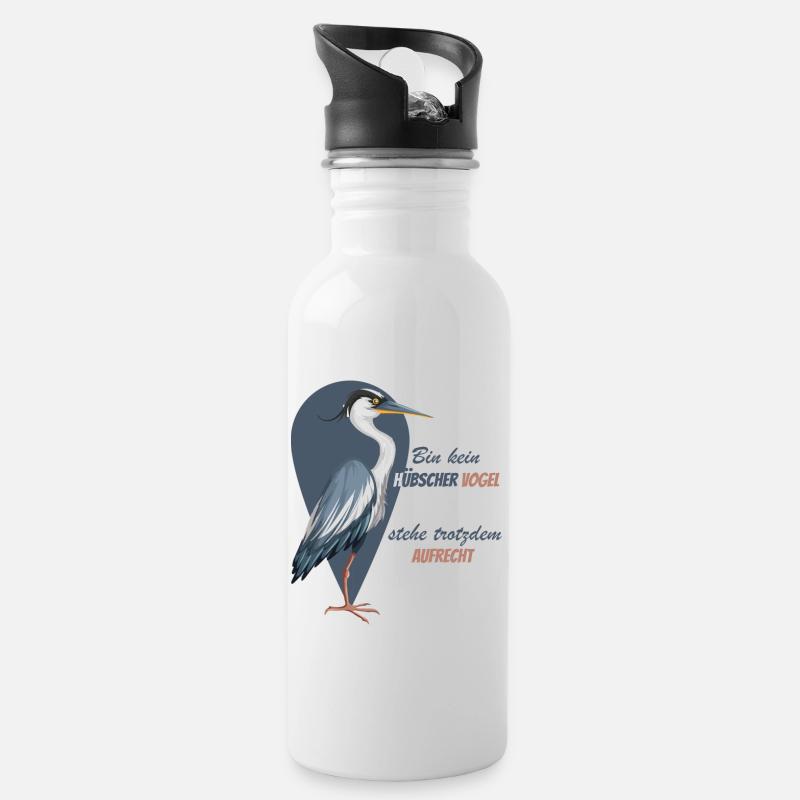 Je ne suis pas un bel oiseau - Gourde avec paille intégrée - blanc