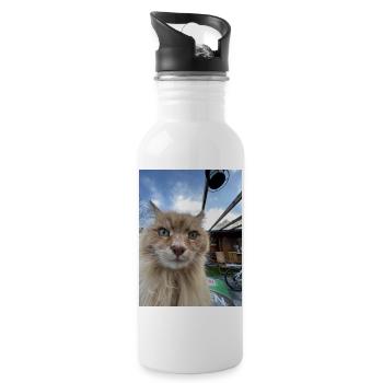 Selfie de chat - Gourde avec paille intégrée - blanc - Droite