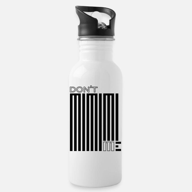Don't Mimimi Me – Jammern hilft nie weiter - Trinkflasche mit integriertem Trinkhalm - Weiß