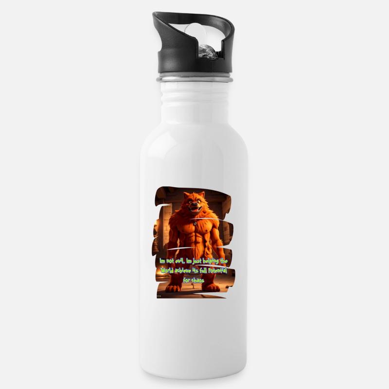 Monster 16 - Trinkflasche mit integriertem Trinkhalm - Weiß