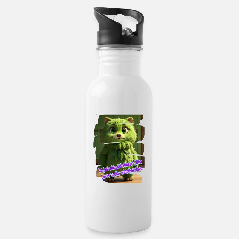 Monster 25 - Trinkflasche mit integriertem Trinkhalm - Weiß