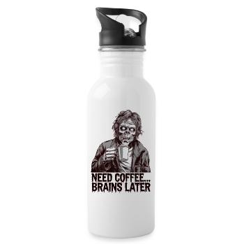 Zombie Coffee Run - Water bottle with straw - white - Right