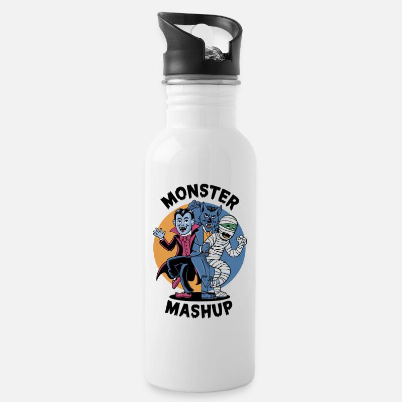 Monster Mashup - Water bottle with straw - white