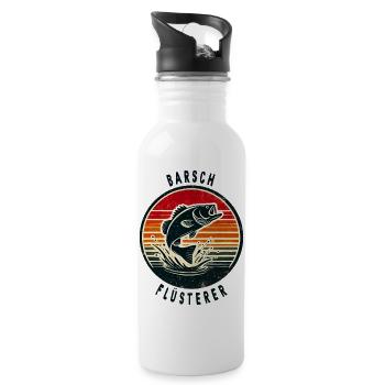 Perch whisper design - Water bottle with straw - white - Right