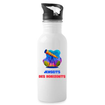 Jenseits des Horizonts - Trinkflasche mit integriertem Trinkhalm - Weiß - Rechts