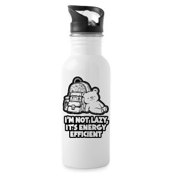Im Not Lazy Its Energy Efficient - Water bottle with straw - white - Right