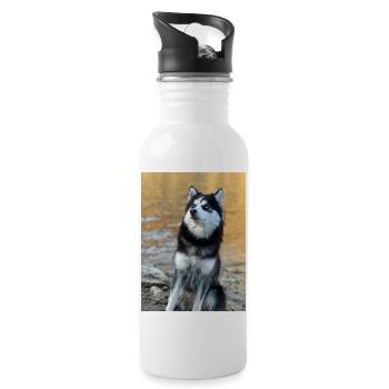 Husky - Trinkflasche mit integriertem Trinkhalm - Weiß - Rechts