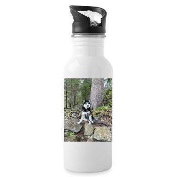 Husky - Trinkflasche mit integriertem Trinkhalm - Weiß - Rechts