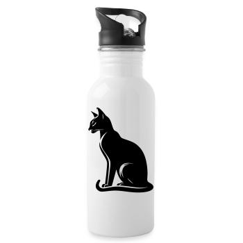Chat abyssin - Gourde avec paille intégrée - blanc - Droite
