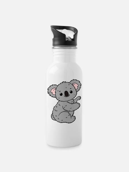 Koala Koala Ours - Gourde avec paille intégrée - blanc