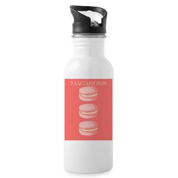 MACARONS - Trinkflasche mit integriertem Trinkhalm - Weiß - Rechts