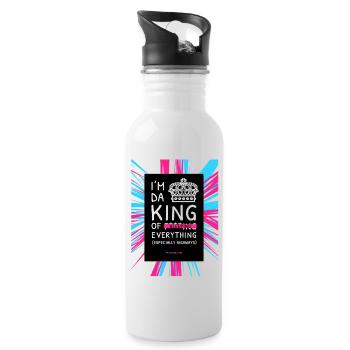 JE SUIS DA KING - Gourde avec paille intégrée - blanc - Droite