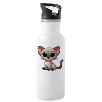 Siamese 12 - Water bottle with straw - white - Right