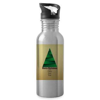 Moderner abstrakter Weihnachtsbaum Modern Abstract - Trinkflasche mit integriertem Trinkhalm - Lightsilver - Rechts