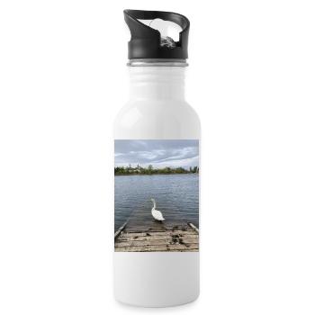 Cygne - Gourde avec paille intégrée - blanc - Droite