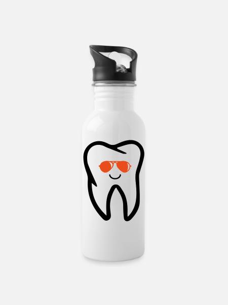 Lunettes de soleil à dents - Gourde avec paille intégrée - blanc