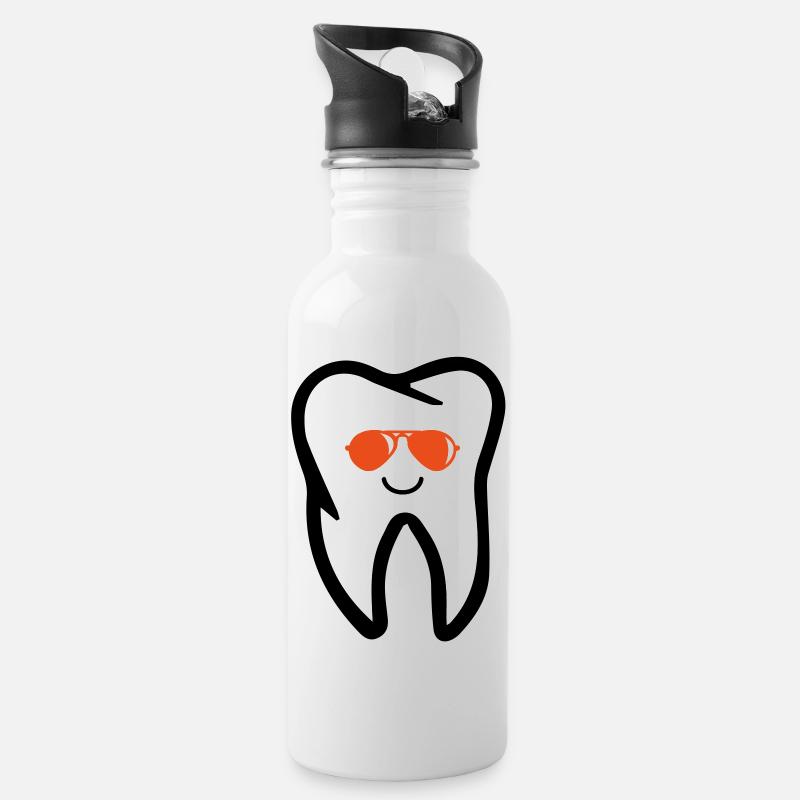 Lunettes de soleil à dents - Gourde avec paille intégrée - blanc