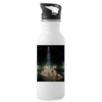 Goldenes Kinderbecken - Trinkflasche mit integriertem Trinkhalm - Weiß - Rechts