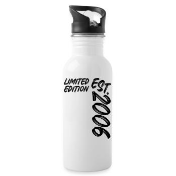 Limited Edition Est. 2006 - Trinkflasche mit integriertem Trinkhalm - Weiß - Rechts