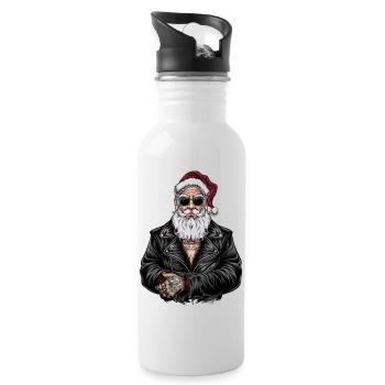 Gangsta Santa: Christmas with Attitude - Water bottle with straw - white - Right