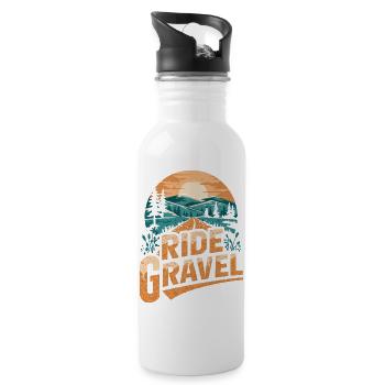 Roulez sur Gravel Sunset - Gourde avec paille intégrée - blanc - Droite