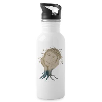 VISAGE ARBRE - Gourde avec paille intégrée - blanc - Droite