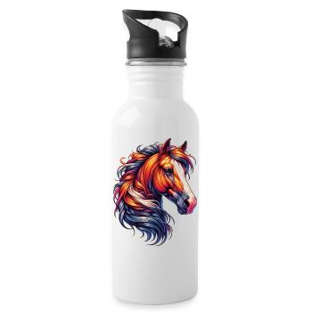 Horse - Water bottle with straw - white - Right
